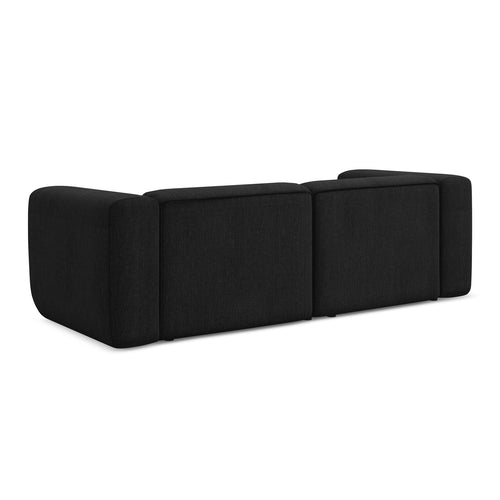LaMiaSofa 3-zits bank Bari - chenille stof - zwart - 228x89x70