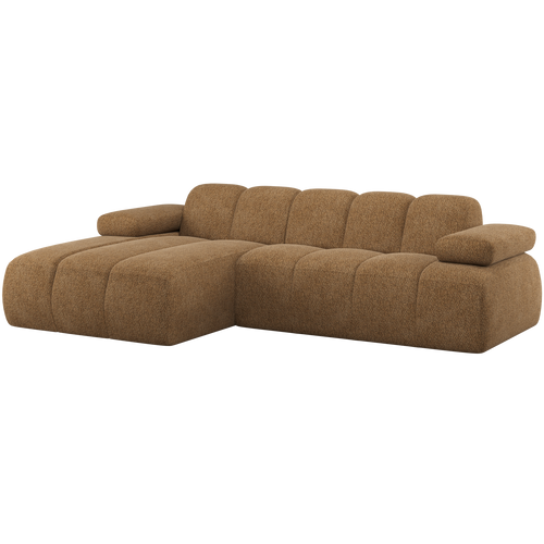 WOOOD chaise longue bank links Mojo - Wollig - Honinggeel - 74x284x160