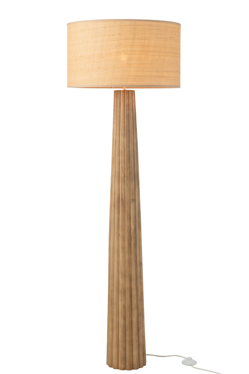 J-Line vloerlamp Paraplu Ailanthus - hout - naturel - vtwonen shop