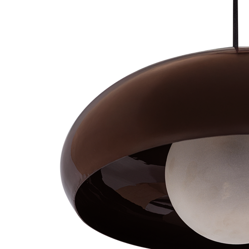 WOOOD hanglamp rond Tivo - Metaal - Hoogglans Bruin - 12x40x40