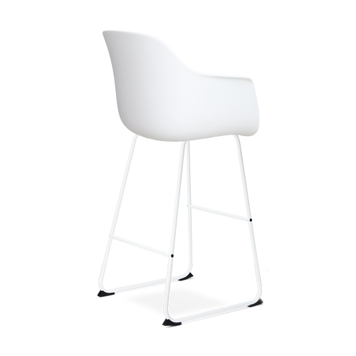 Nolon Nino-Liz Barkruk Wit - Zacht Groen Kussen - Wit Frame - 75 cm
