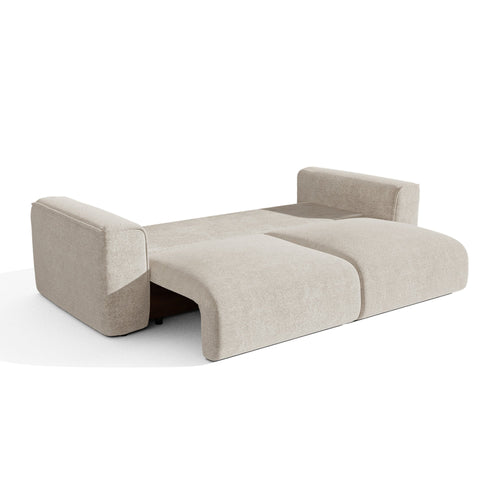 Premium Interiors - Slaapbank met opbergruimte COMO - bouclé-stof beige 254cm