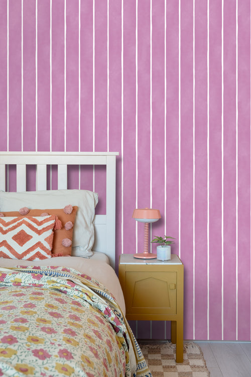 ESTAhome behang strepen paars en wit - 50 x 900 cm - 131308 - vtwonen shop