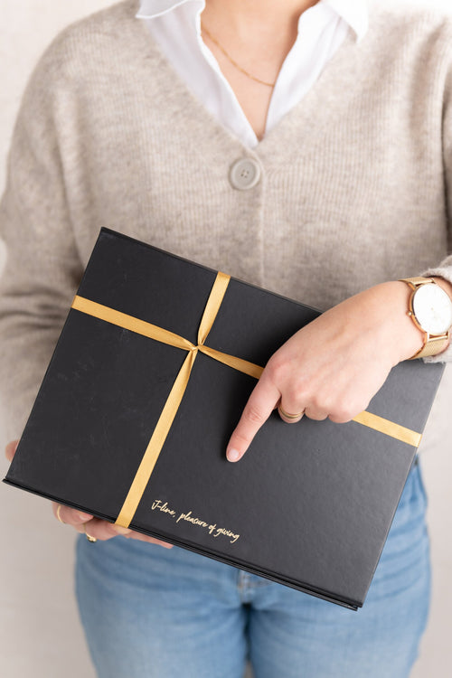 J-Line geschenkdoos - papier - zwart - small