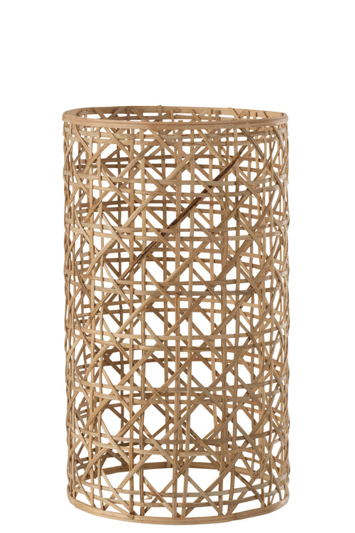 J-Line windlicht Candice - glas/riet - naturel - large