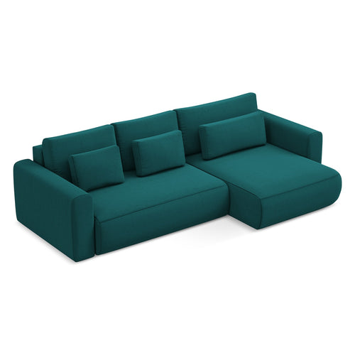 LaMiaSofa hoekbank rechts Perugia - velours - marien - 278x149x82