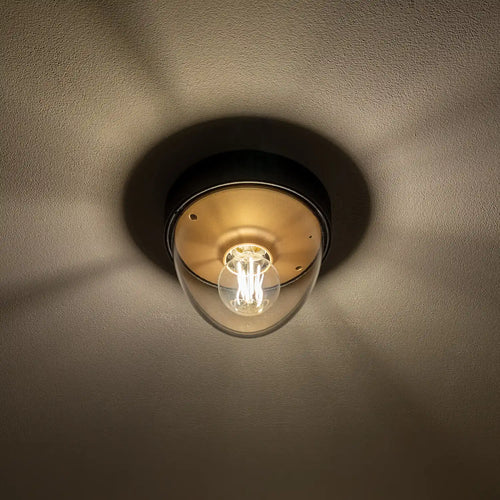 Nowodvorski buitenlamp Nook - 1 lichts - 18  x 15.5   cm - zwart - goud - vtwonen shop