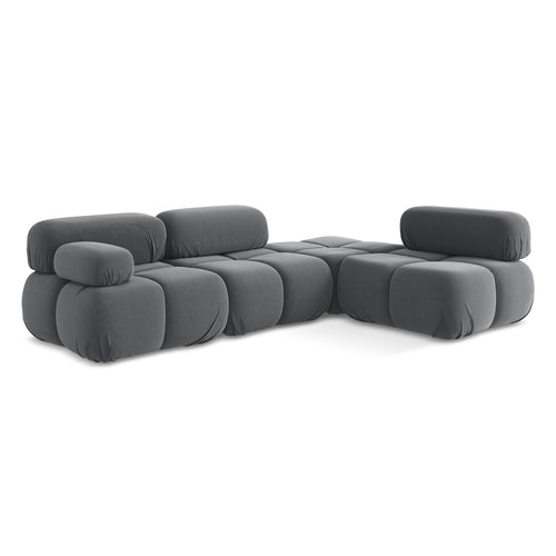 LaMiaSofa hoekbank rechts Sanremo - velours - staal - 285x190x70