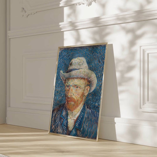 Artfulprints  Vincent van Gogh - Zelfportret met grijze vilthoed   poster A4 21x29.7 cm