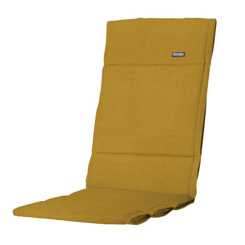 Madison tuintstoelkussen hoge rug Panama - geel - 125x50x3cm - set van 4