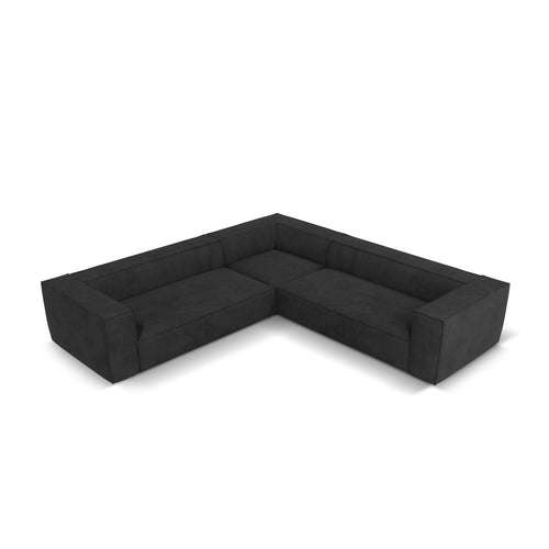 Cosmopolitan Design - Symmetrische hoekbank Turin 5-zits, structurele stof donkergrijs - 280x280x68cm