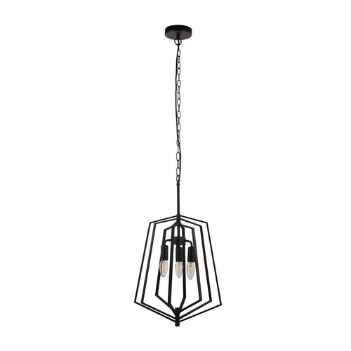 Searchlight SLINKY - 3 Lichtmetalen verstelbare matzwarte plafondhanger