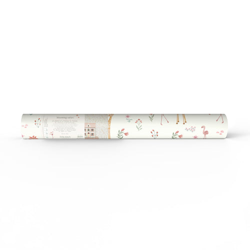 Little Dutch Behang Kinderkamer Blooming Safari (Wit/Roze) 10mx52cm
