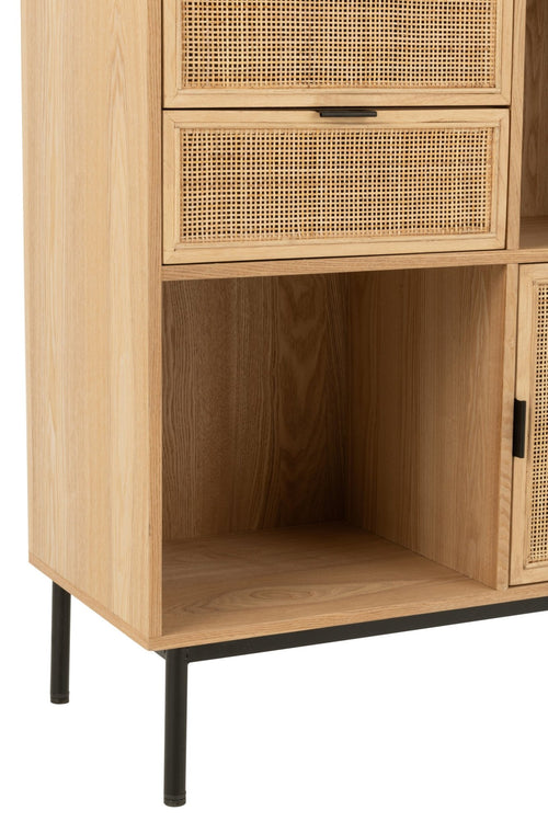 J-Line kast Vakken - metaal - naturel/zwart