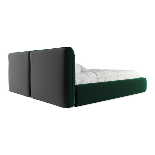LaMiaSofa Bed met opbergruimte Milano - velours - flessengroen - 200x228x82