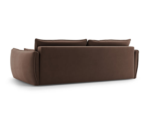 Cosmopolitan Design Slaapbank met opbergdoos Matera 3-zits, flueel chocolade - 108x240x86cm