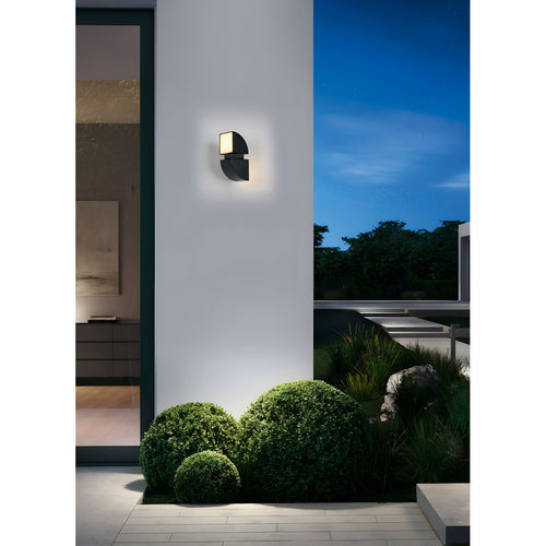 Searchlight Dakota LED Buiten Up Down Wandlamp, Zwart
