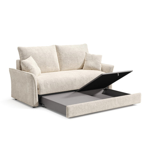Premium Interiors - Slaapbank CHERY - getextureerd fluweel crème 176.5cm