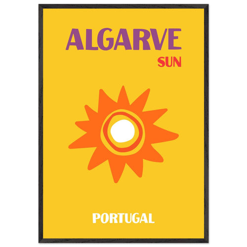 Artfulprints Poster met Lijst Portugal - Algarve   - 70x100 cm - Geel