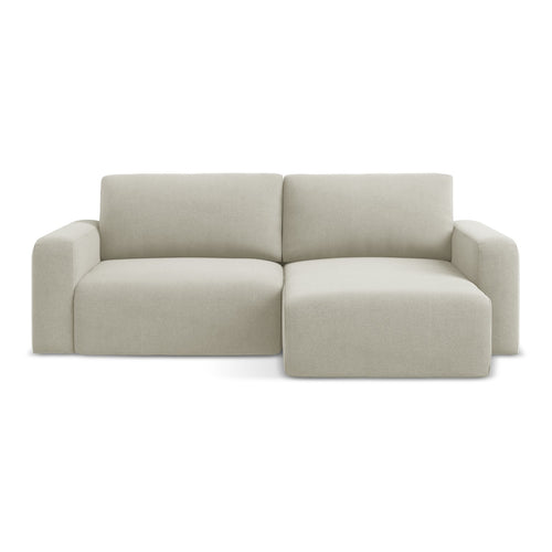 LaMiaSofa hoekbank rechts Ostia - textuurstof - lichtbeige - 244x149x79
