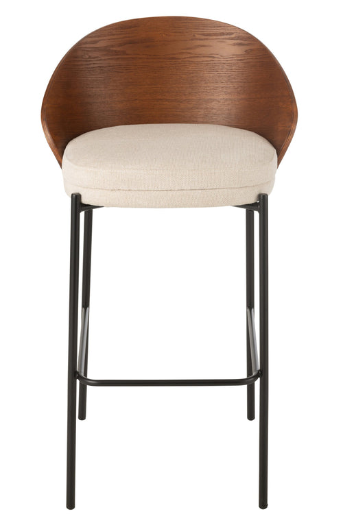 J-Line barstoel Lone - multiplex/metaal - bruin/beige