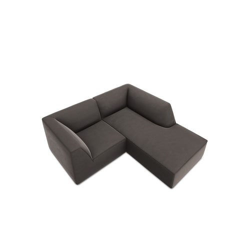 Cosmopolitan Design - Modulaire hoekbank rechts Siena 3-zits, flueel donkergrijs - 180x186x69cm