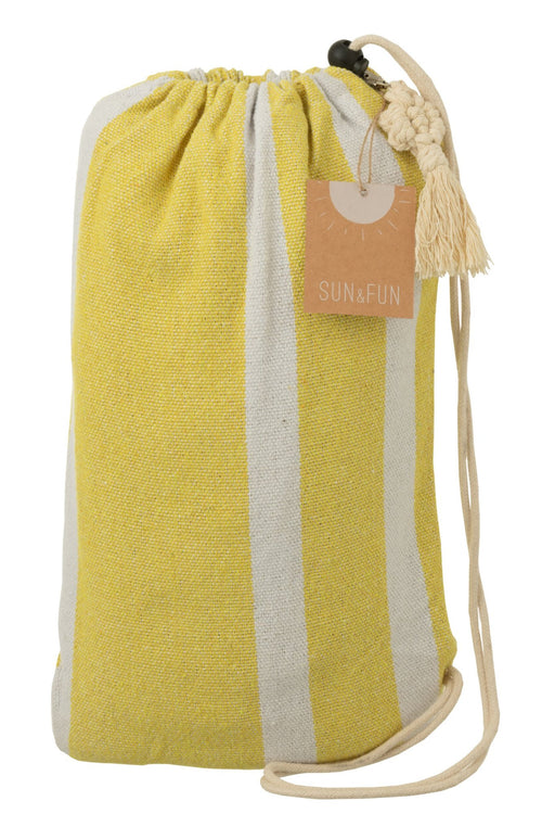 J-Line hangmat Strepen - katoen/polyester - geel/wit