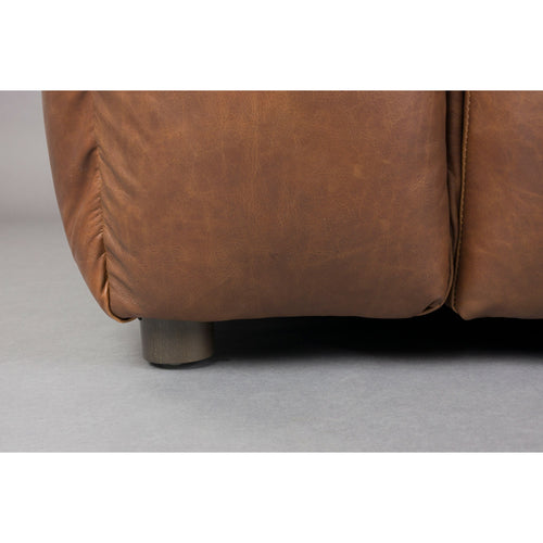 Dutchbone Hackman 4,5-zitsbank Leer Chocolade Bruin - vtwonen shop