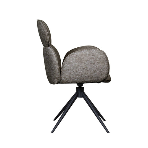 LABEL51 Eetkamerstoel Vidar - Grijs Bouclé - Draaibaar - Set van 2 - vtwonen shop