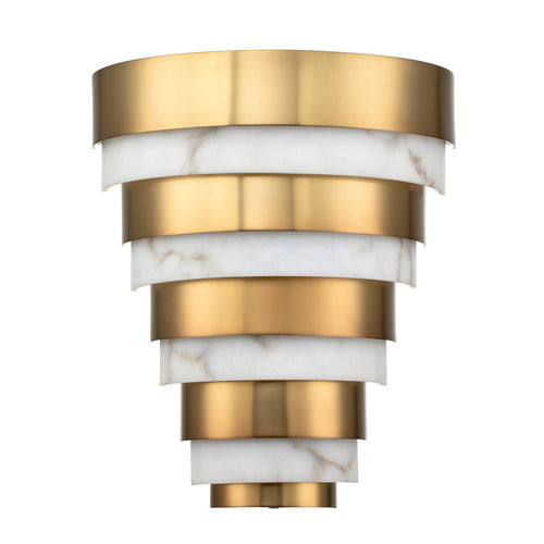 Elstead Hinkley Echelon Geïntegreerde LED Flush Wandlamp Heritage Messing, 3000K