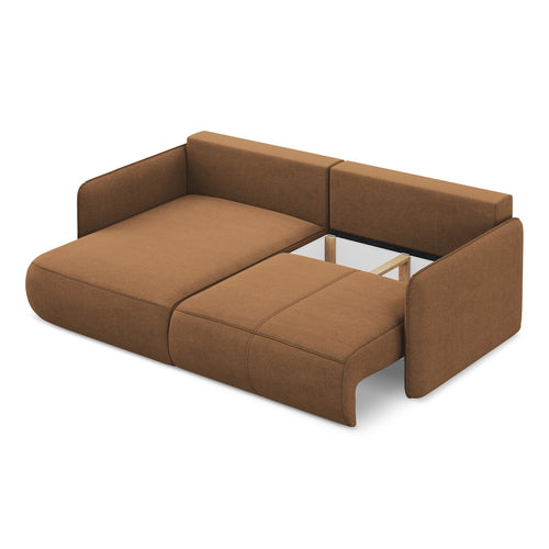 LaMiaSofa hoekbank links Palermo - textuurstof - terracotta - 207x148x86