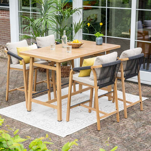 Monti barset - 5-dlg.- light teaklook - rope lava zwart - gobi sand