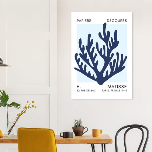 Artfulprints  Matisse – Coral harmony navy blue I   poster 70x100 cm