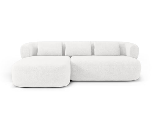 Micadoni linker hoekbank Jenny 5-zits, boucle ivoor - 145x225x73cm