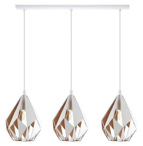 EGLO hanglamp Carlton 1 - 3 lichts - e27 - wit - goud - vtwonen shop