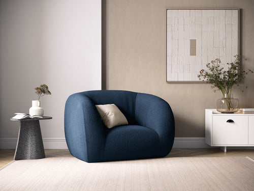 Cosmopolitan Design Fauteuil Essen boucle, donkerblauw - 95x130x86cm