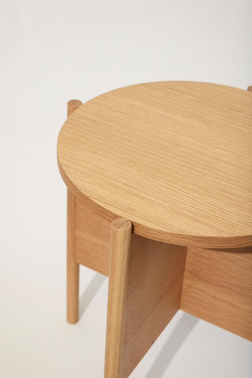 Hübsch bijzettafel Heritage - mdf/eikenfineer/eikenhout - ø45xh48cm