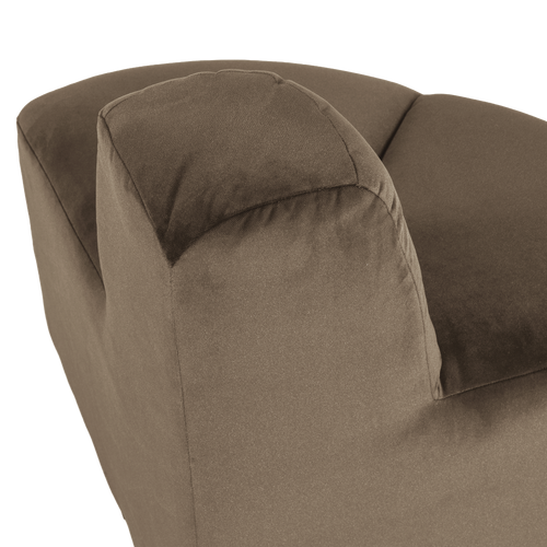 WOOOD eetbank hoek rond rugleuning Mojo - Velvet - Taupe - 83x73x73
