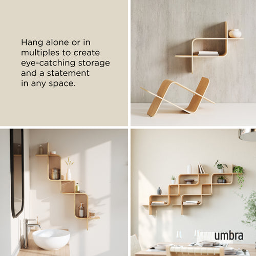 Umbra wandplank Montage - 64 x 48 x 16 cm - Naturel