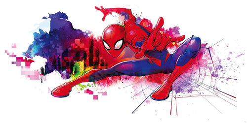 Sanders & Sanders fotobehang Spider-Man Graffiti rood en paars - 300 x 150 cm - 612103 - vtwonen shop