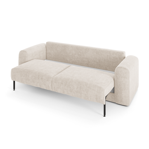 Sia Home - Slaapbank met opbergruimte, notenhout RIO - kruisbinding crème 250cm