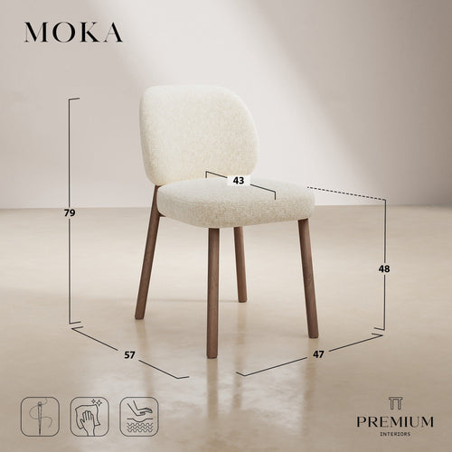 Premium Interiors - Set van 2 stoelen MOKA - fluweel met structuur beige 47cm