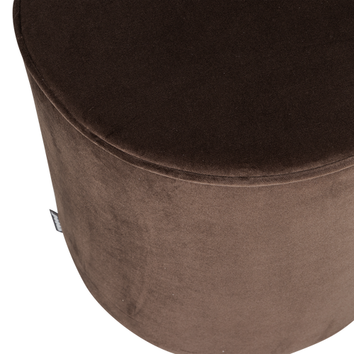 WOOOD poef hoog Sara 46xØ46 cm - Velvet - Donkerbruin