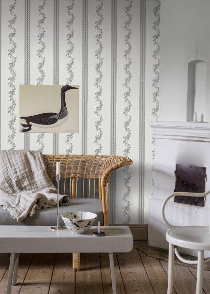 Borastapeter behang bloemen beige en grijs - 53 cm x 10.05 m - 660046