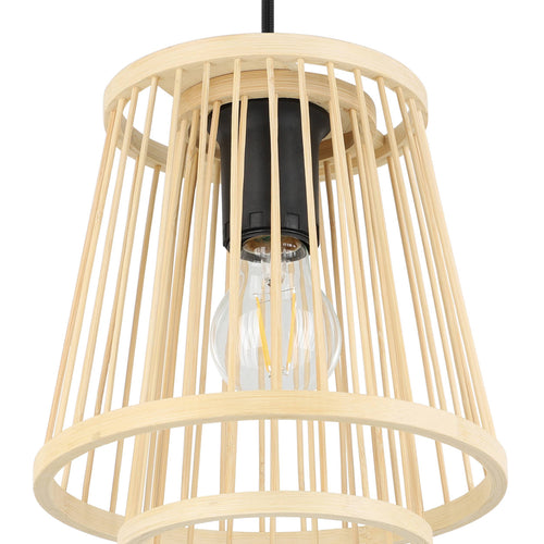 EGLO hanglamp Hykeham - e27 - 91 cm - zwart/hout - vtwonen shop