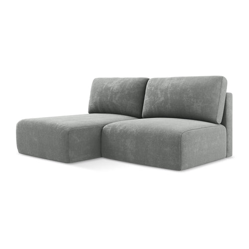 LaMiaSofa hoekbank links Ostia - chenille stof - grijs - 210x149x79