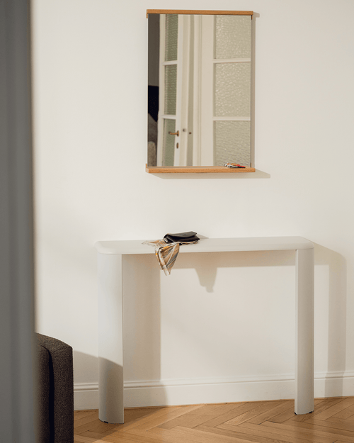 noo.ma Fli Console Table - 102x27x13,5 cm, Auburn Red, board en gepoedercoat staal