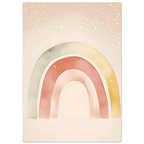 Artfulprints Poster Zachte regenboog   - A4 21x29.7 cm - Meerkleurig