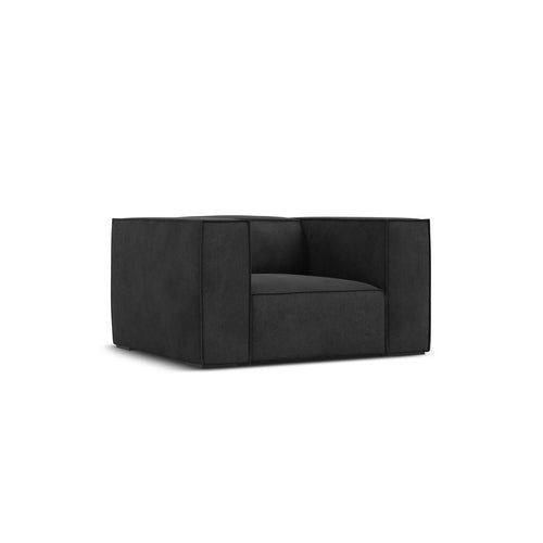 Cosmopolitan Design - Fauteuil Turin structurele stof donkergrijs - 95x113x68cm
