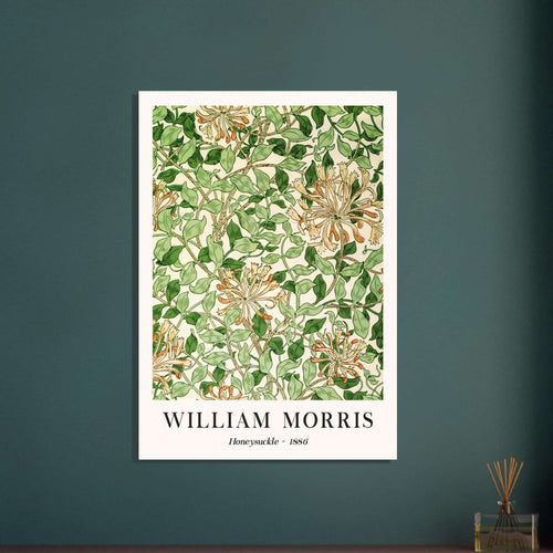 Artfulprints Poster met Lijst William Morris - Honeysuckle 1886   - 30x40 cm - Groen